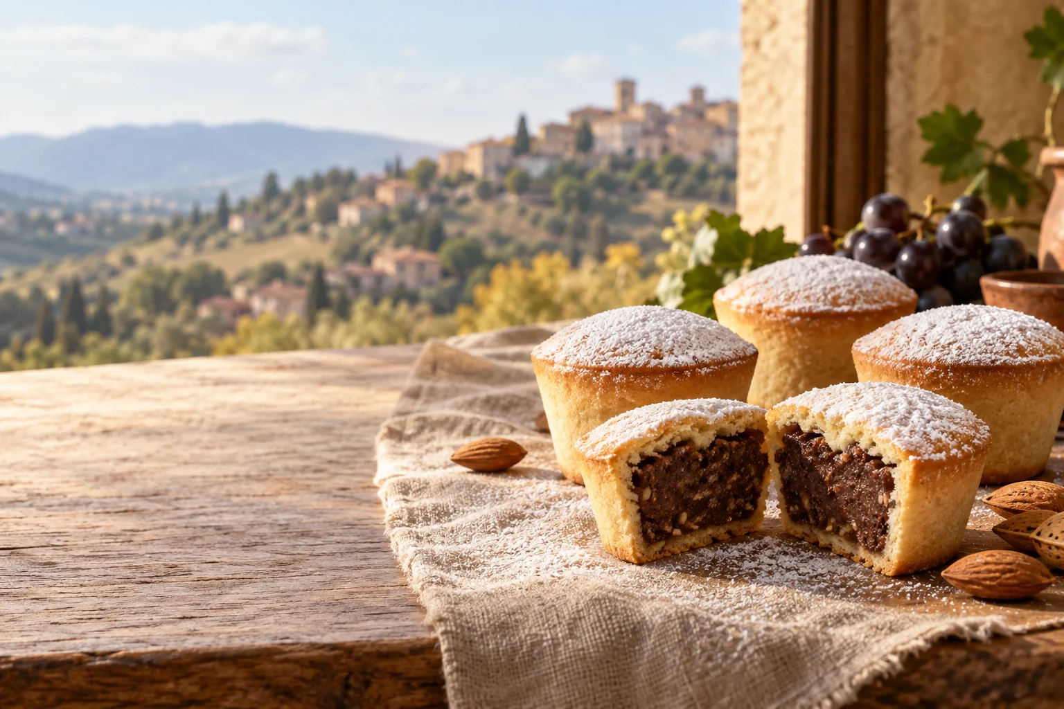 Bocconotti abruzzesi con ripieno scuro di mandorle e cioccolato